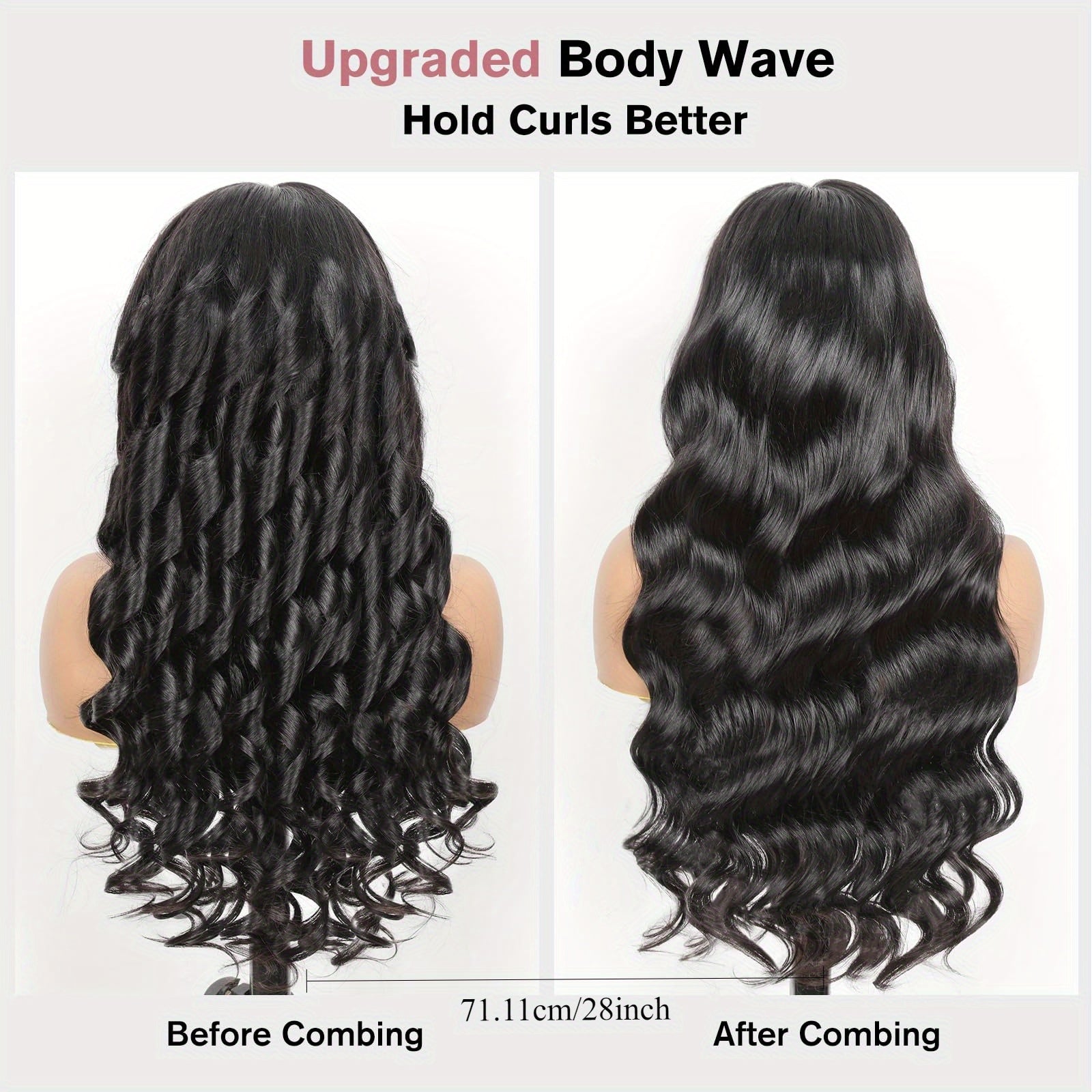 200% Density Body Wave Human Hair Wig, Glueless HD Lace Front, Natural Black, 36 Inch Long, Knot-Free, Easy to Put On, Live Wig for Women, 13x4 Transparent Lace Frontal, Elegant Style, Suitable for All Ethnicities, Versatile